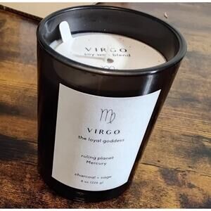 4 pk Virgo Soy Wax Candle Loyal Goddess Ruling Planet Mercury Charcoal & Sage